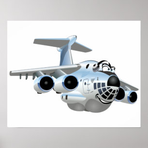 Cartoon plane poster