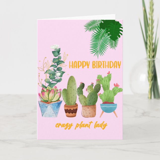 Cartoon Plant Birthday Card (Front)