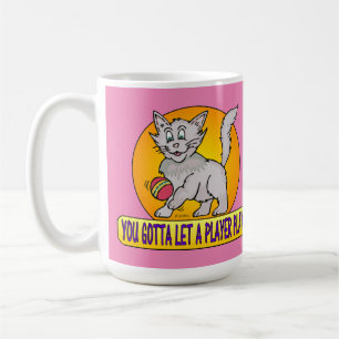 CARTOON PLAYER CAT COFFEE MUG