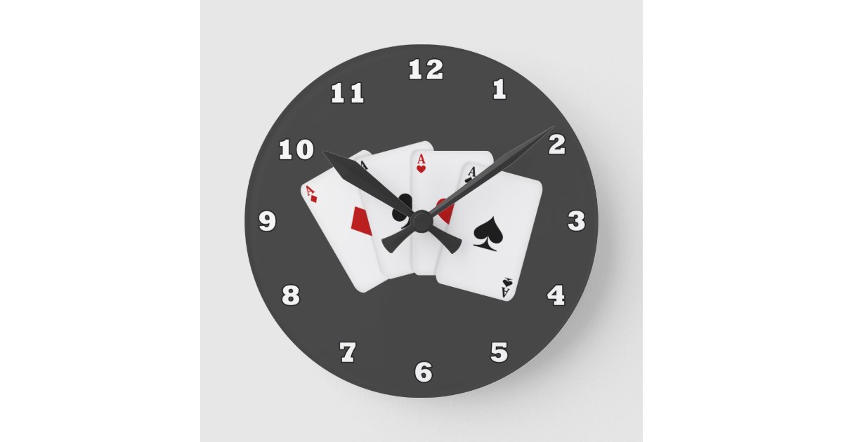 Cartoon Playing Cards wall clock Zazzle