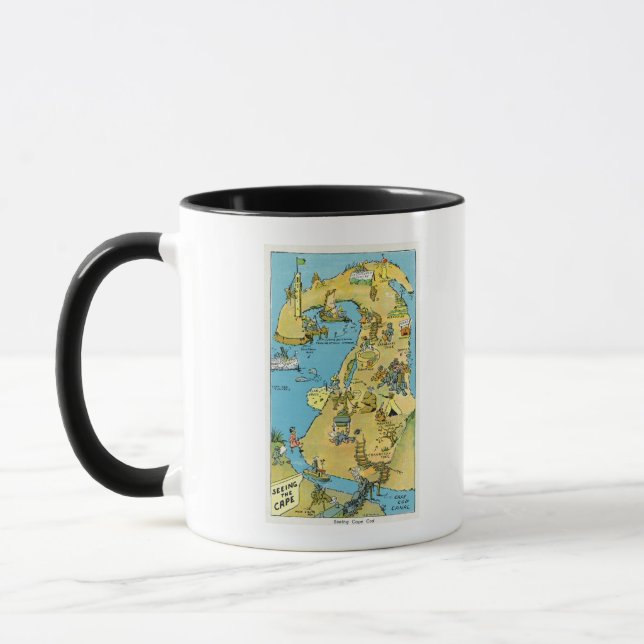 Cartoon Points of Interest on Cape Cod Mug (Left)