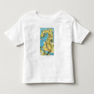 Cartoon Points of Interest on Cape Cod Toddler T-Shirt