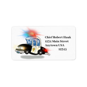 Cartoon Police Car Label