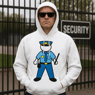 Cartoon Police Officer Fun Law Enforcement  Hoodie