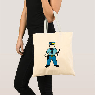 Cartoon Police Officer Fun Law Enforcement Tote Bag