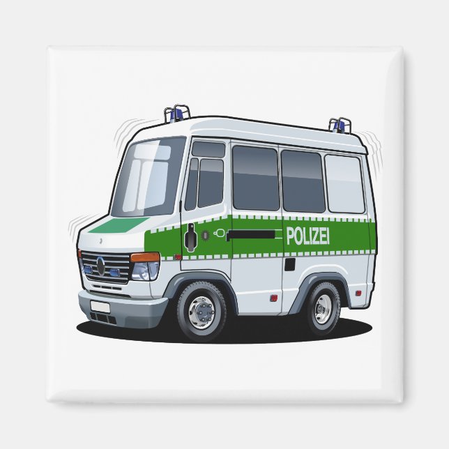 Cartoon Police Van Magnet (Front)