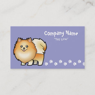 Cartoon Pomeranian Business Card