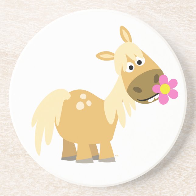 Cartoon Pony and Flower Coaster (Front)