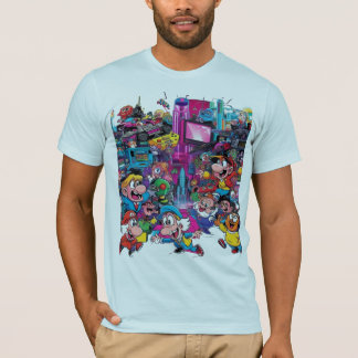 Cartoon Pop Culture Mashup - Vibrant Retro T-Shirt