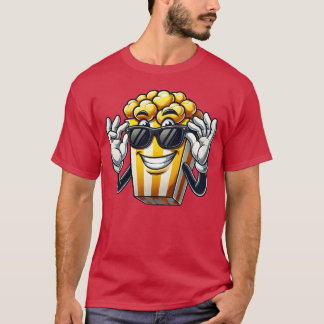 Cartoon Popcorn Comic Sunglasses Cinema boy T-Shirt