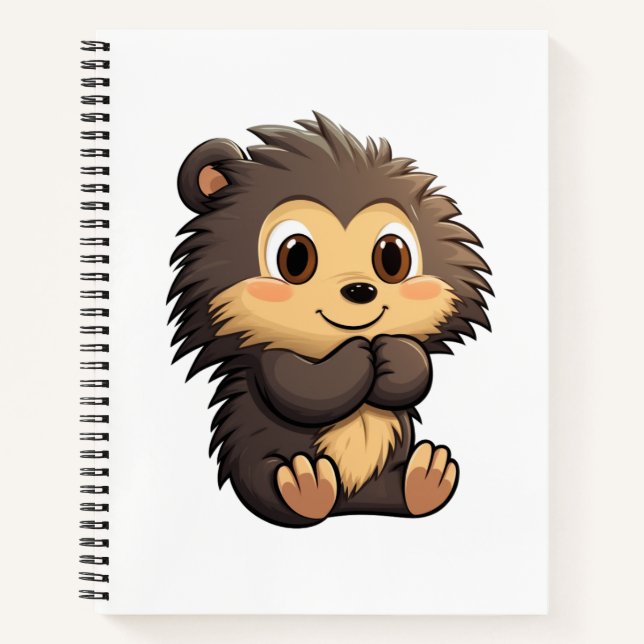 Cartoon porcupine illustration notebook (Front)