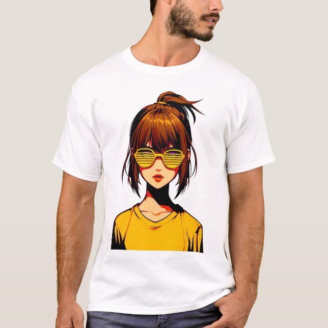 Cartoon Portrait Girl T-Shirt (Front)