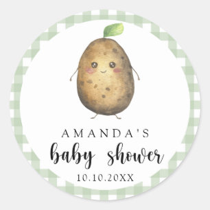 Cartoon Potato Baby Shower Classic Round Sticker