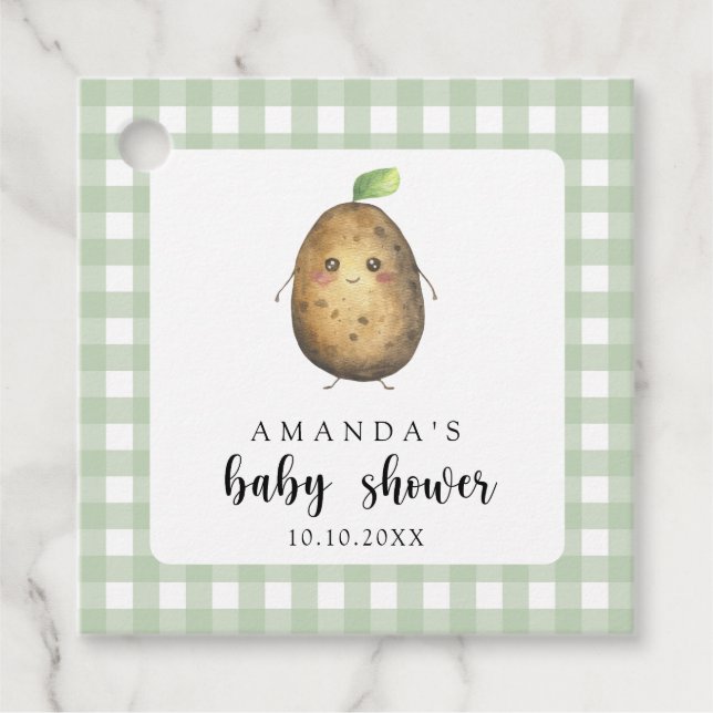 Cartoon Potato Baby Shower Favour Tags (Front)