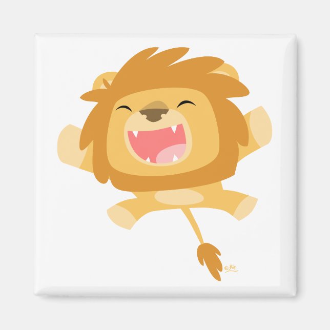 Cartoon Pouncing Lion magnet (Front)