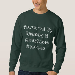 Cartoon Powered By Eggnog Christmas Men’s Sweater