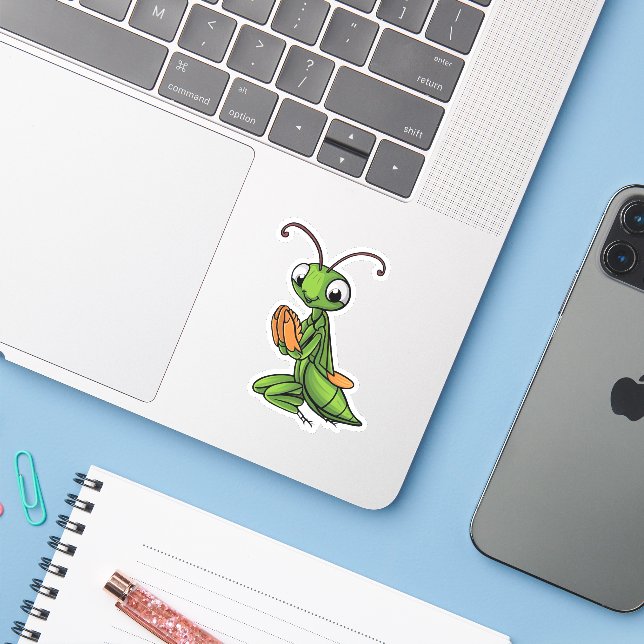 Cartoon Praying Mantis (Laptop w/ iPhone)
