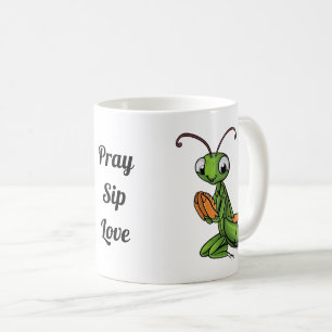 Cartoon Praying Mantis Personalised Coffee Mug