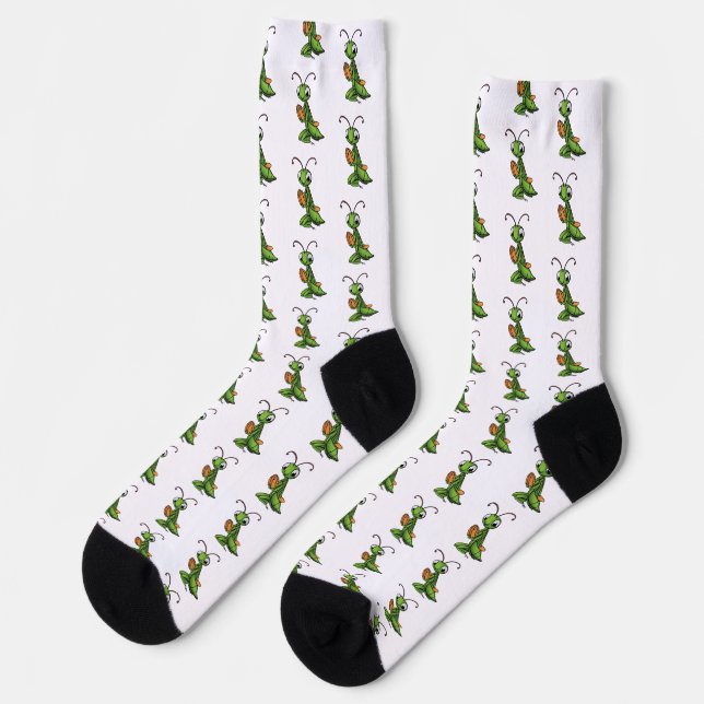 Cartoon Praying Mantis Socks (Left)