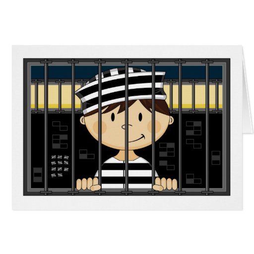 Image of Cartoon Prisoner in Jail Cell