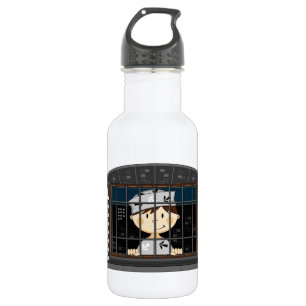 Cartoon Prisoner in Jail Cell 532 Ml Water Bottle