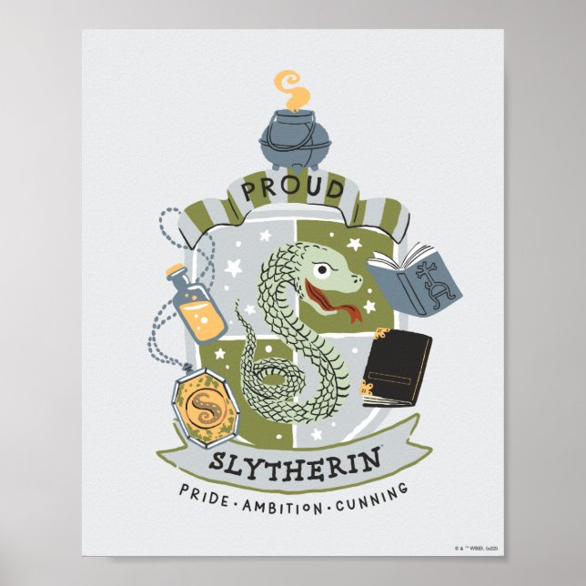 Cartoon Proud Slytherin Crest Poster (Front)