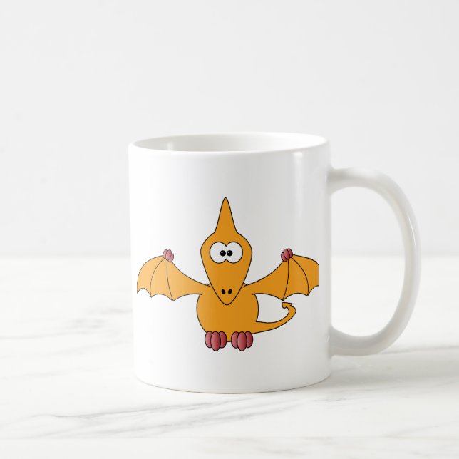 Cartoon Pterodactyl (yellow) Coffee Mug (Right)