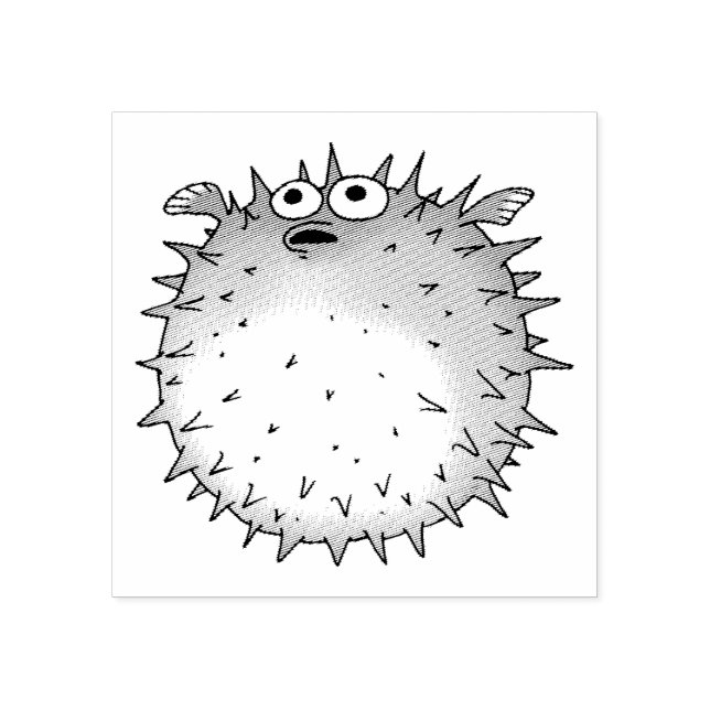 cartoon puffer fish rubber stamp (Imprint)