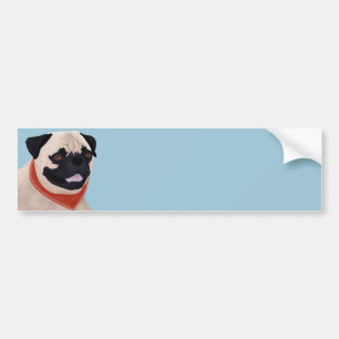 Cartoon Pug Bumper Sticker
