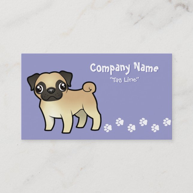 Cartoon Pug Business Card (Front)
