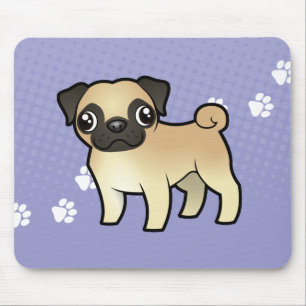 Cartoon Pug Mouse Mat