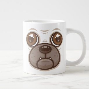Cartoon Pug Mug Puppy Dog Face