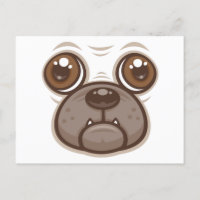 Cartoon Pug Mug Puppy Dog Face