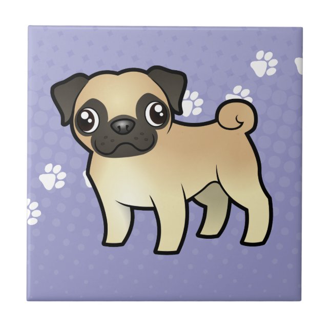 Cartoon Pug Tile (Front)