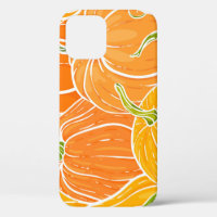 Cartoon pumpkin, cute autumn pattern.