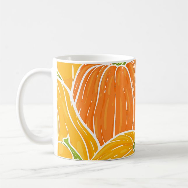 Cartoon pumpkin, cute autumn pattern. coffee mug (Left)