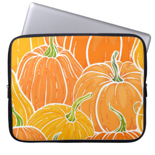 Cartoon pumpkin, cute autumn pattern. laptop sleeve