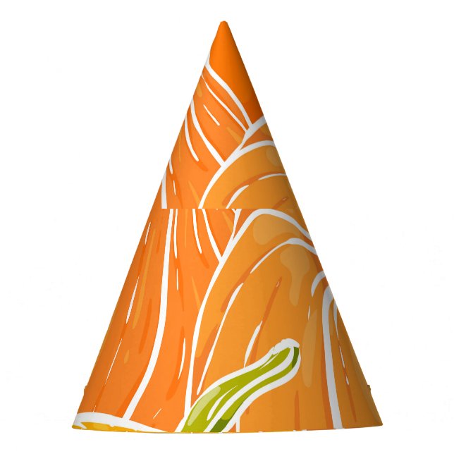 Cartoon pumpkin, cute autumn pattern. party hat (Front)