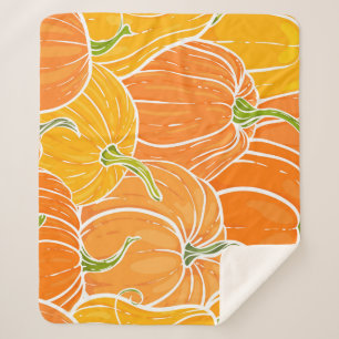 Cartoon pumpkin, cute autumn pattern. sherpa blanket
