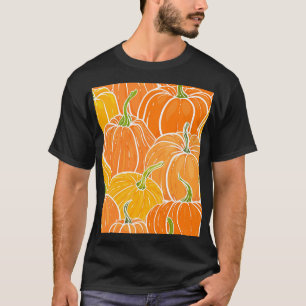 Cartoon pumpkin, cute autumn pattern. T-Shirt