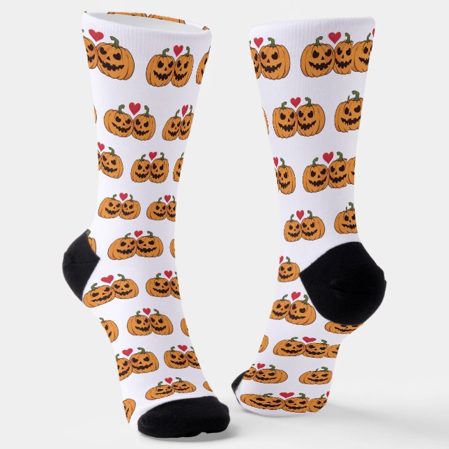 Cartoon Pumpkins Socks (Angled)