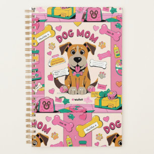 Cartoon Puppy dog mum in pink room Planner