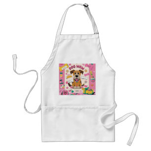 Cartoon Puppy dog mum in pink room Standard Apron