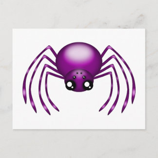 Cartoon Purple Spider Postcard