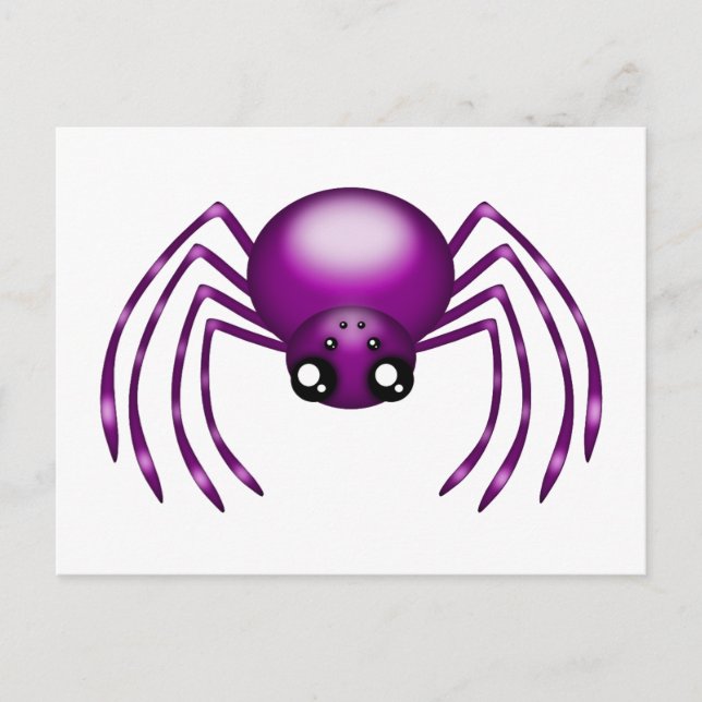 Cartoon Purple Spider Postcard (Front)