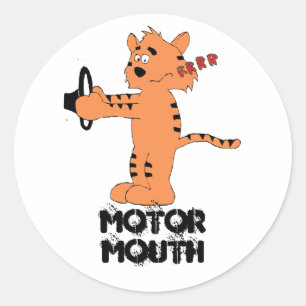 Cartoon Purring Tiger Classic Round Sticker
