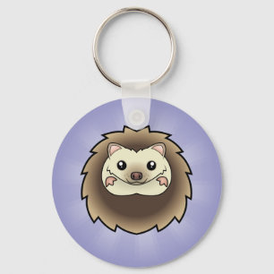 Cartoon Pygmy Hedgehog Key Ring