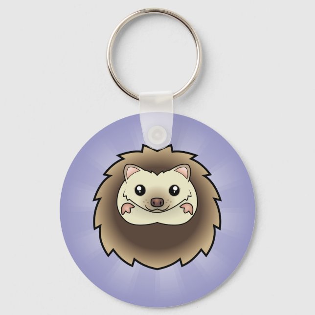 Cartoon Pygmy Hedgehog Key Ring (Front)