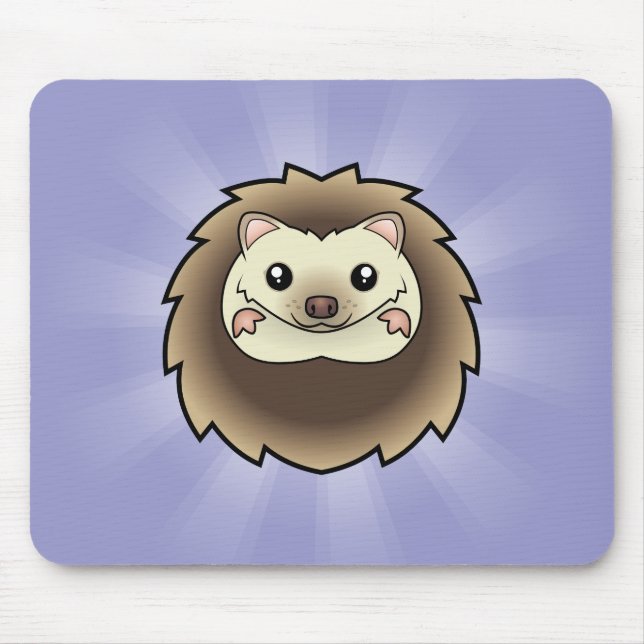 Cartoon Pygmy Hedgehog Mouse Mat (Front)