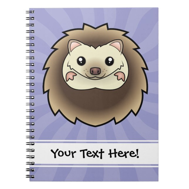 Cartoon Pygmy Hedgehog Notebook (Front)